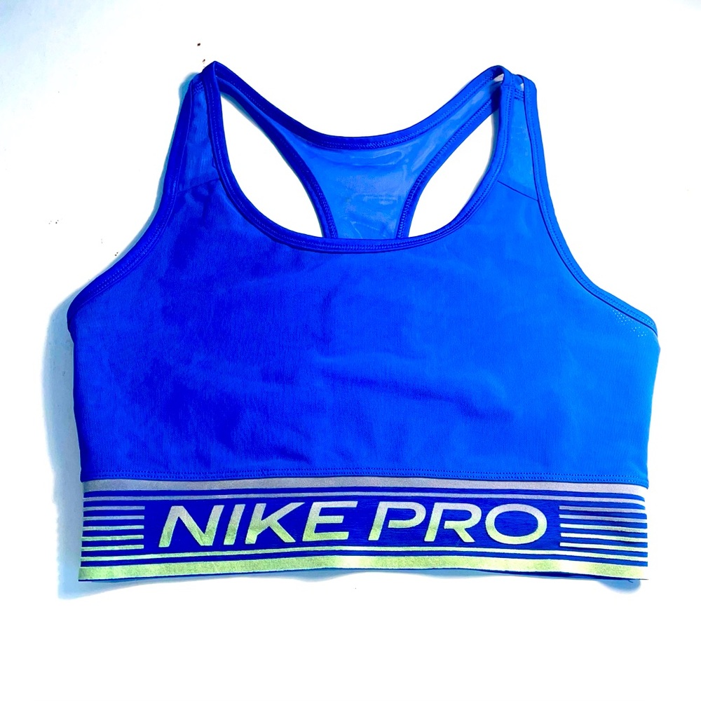 Nike Pro Electric Blue Sports Bra - Picture 2 of 10